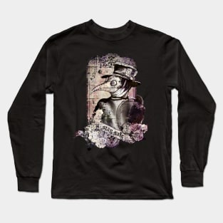 Plague Doctor Say "stay safe" vintage purple Edit Long Sleeve T-Shirt